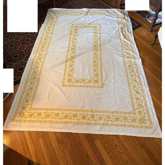 Williams-Sonoma French Border Style Floral Banquet Tablecloth 103 X 70 READ - Picture 1 of 16